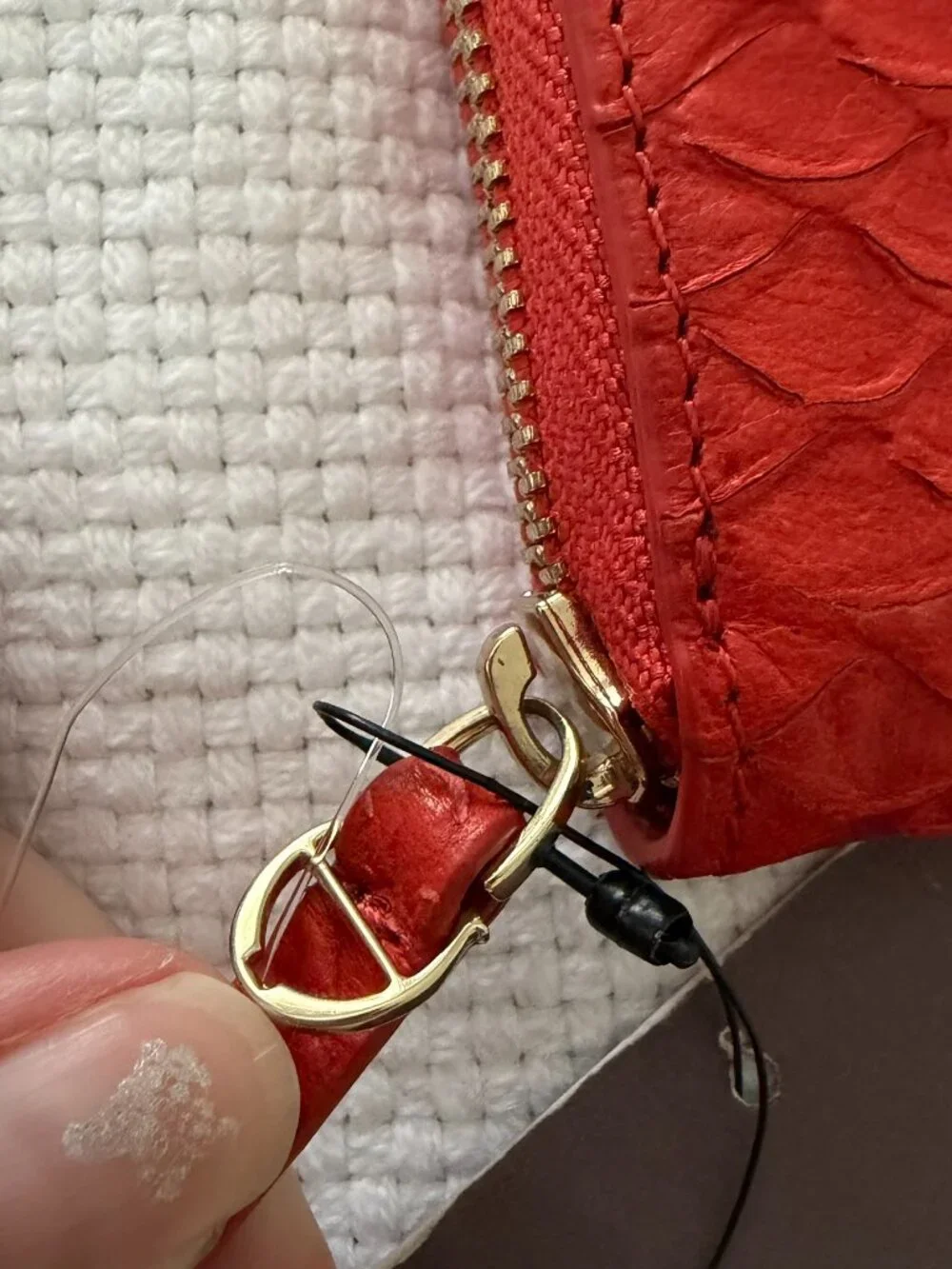 Etienne Aigner NWT Persimmon Reptile Skin Zip Around Wallet